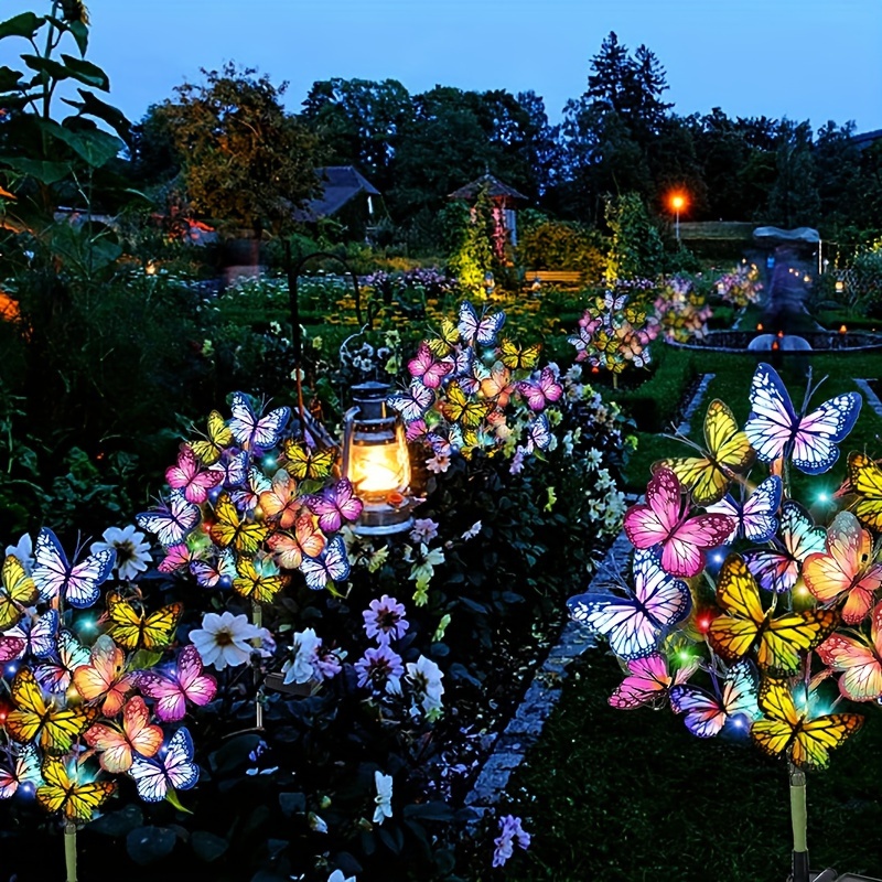 Outdoor Lighting Led Fixtures - Solar-LED-Schmetterlings-Gartenleuchten, wasserdicht, bunt, für den Außenbereich,