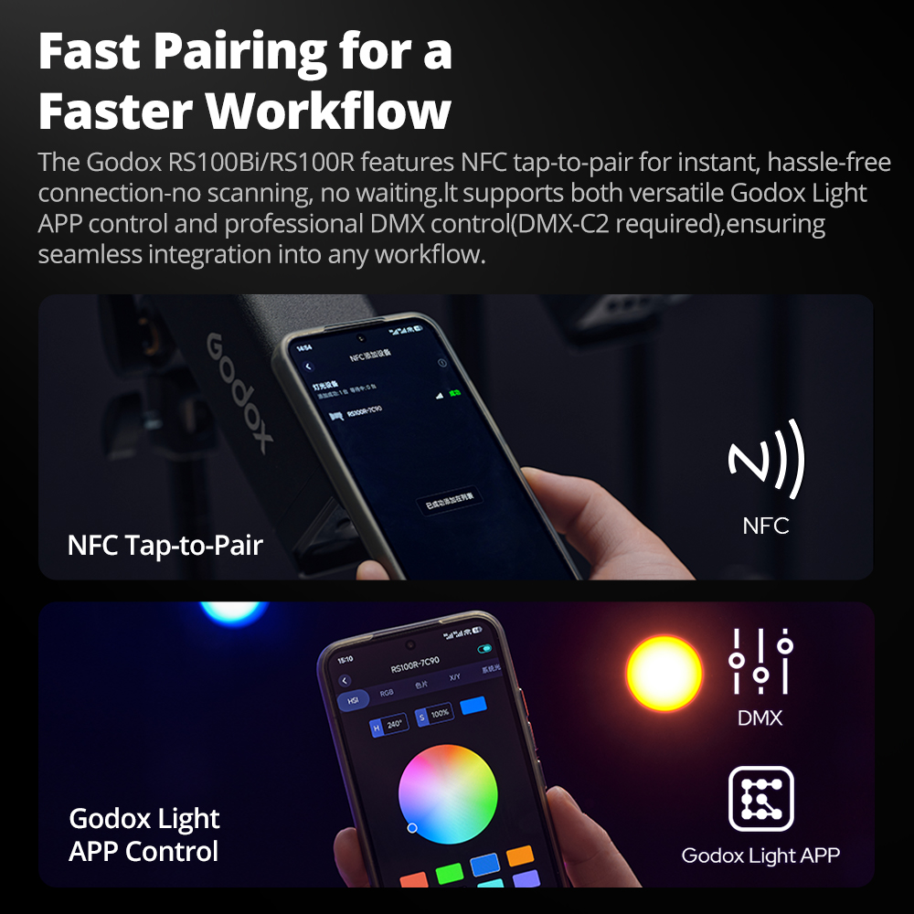 Outdoor Lighting Video Shooting - GODOX RS100Bi 28600Lux Bi-Color RS100R Vollfarbige